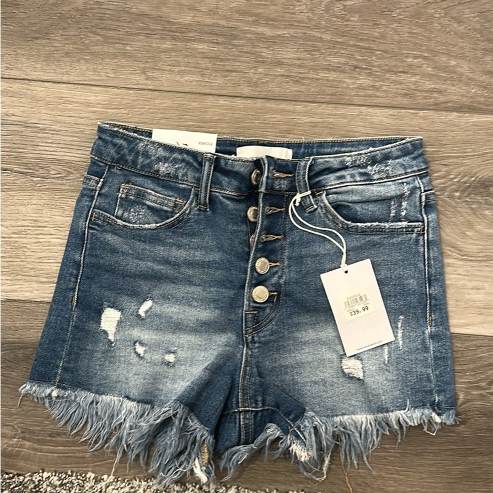 New with tags Vervet small button-fly jeans with frayed hem